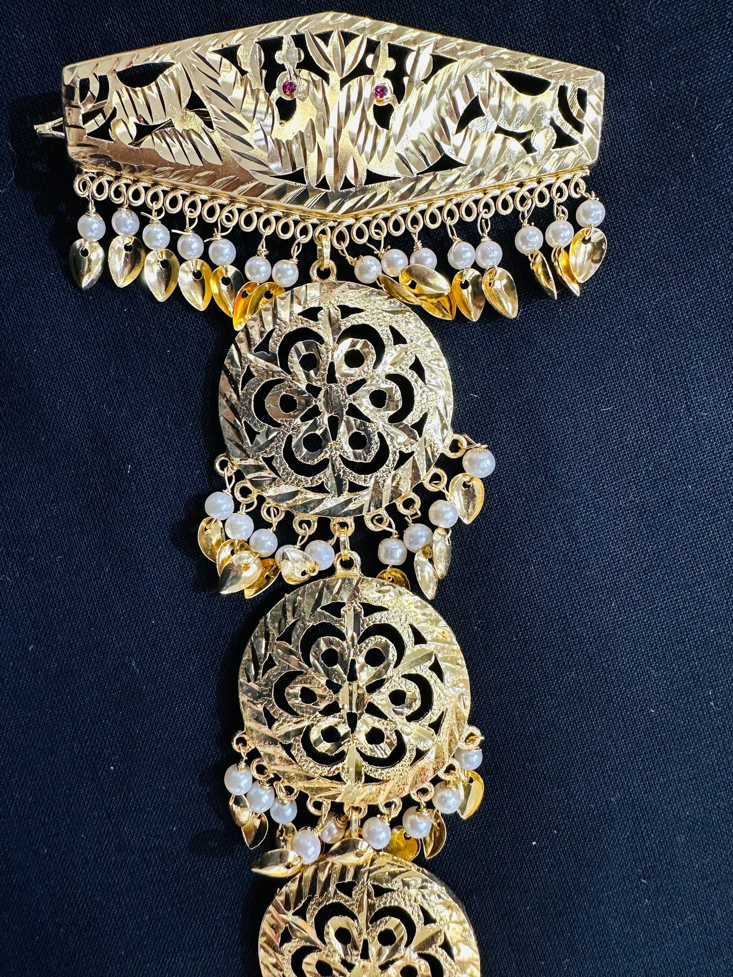 Golden Morni Traditional Pippal Patti Paranda/ Parandi / Hair Extensions with Beads for Women and Girls (Sold per piece)