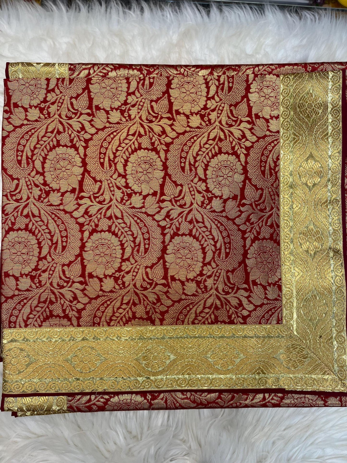 Brocade Rumala Sahib Double Set with Cotton Lining and Side Golden Border.