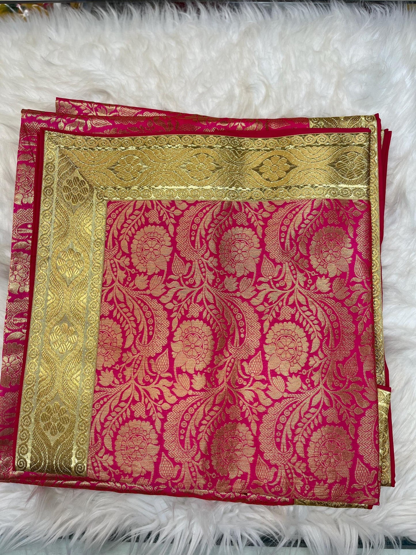 Brocade Rumala Sahib Double Set with Cotton Lining and Side Golden Border.