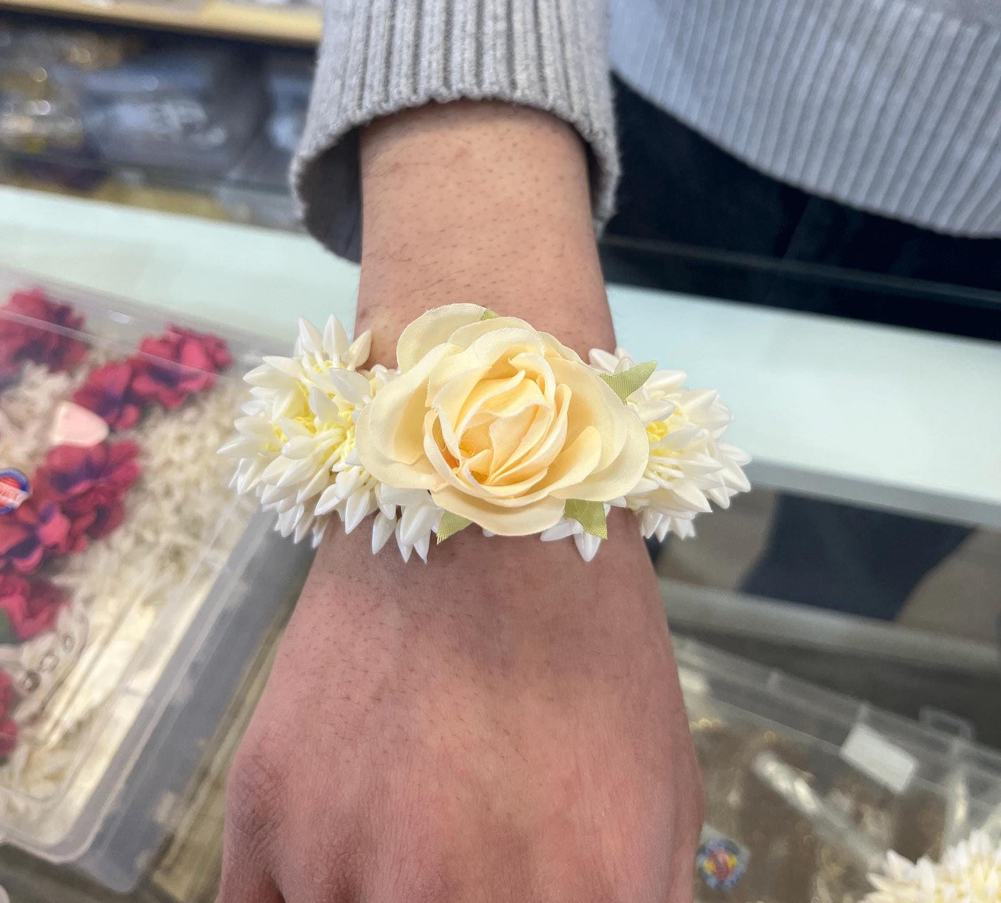 Artificial Rose Band Fragrant Flower Gajra II Indian,Pakistani Wedding II Hair Accessories, Hair Gajra, Floral Jewelry (Pack of 2)
