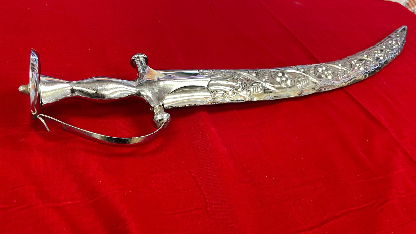 Indian Wedding Decorative Sword/Kirpan- Silver Metal kirpan beautifully handcrafted design/For wedding purpose/Indian Rajput Wedding Sword