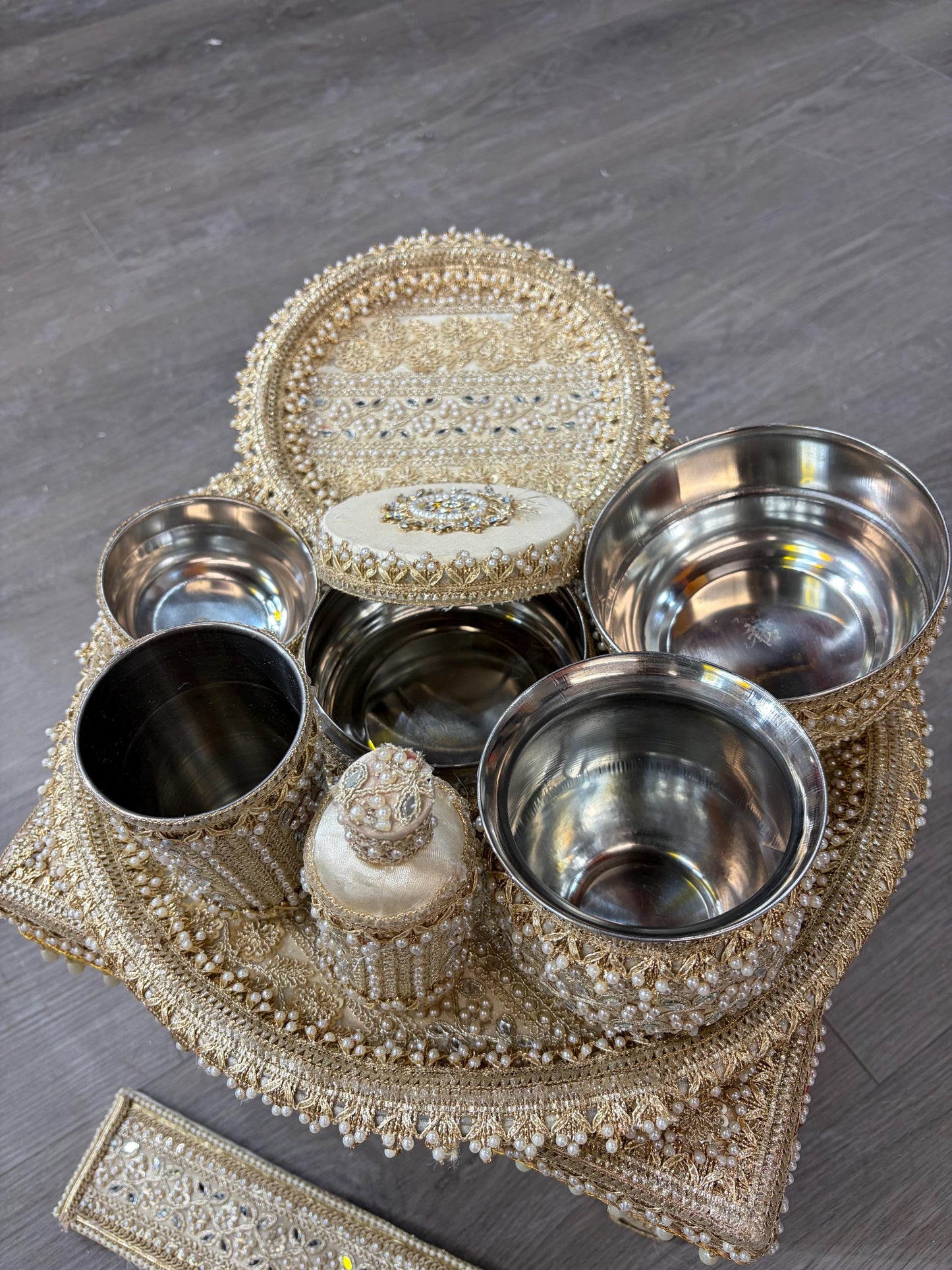 Indian Wedding Accessories- Bride/Groom Mehndi Mayian/ Haldi/ Maiyan/ Vatna Ceremony- Full Set