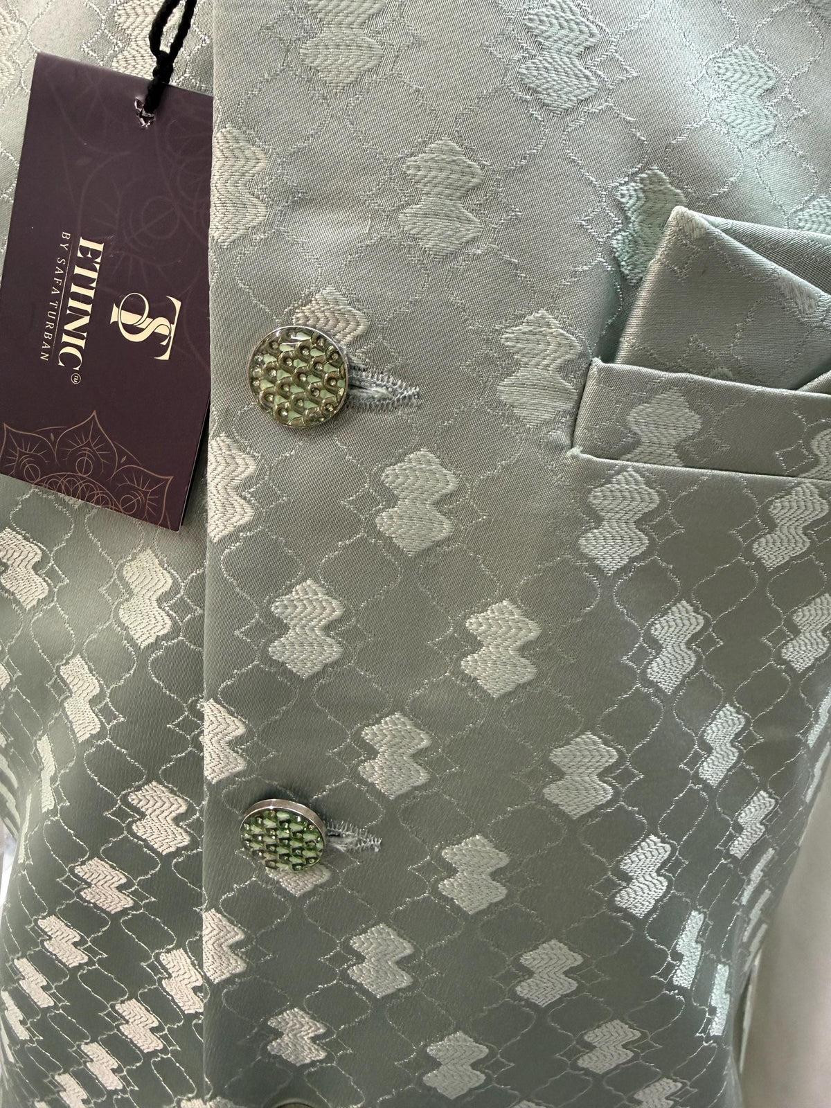Designer Mint Green (Sage Green) Men Vest- Wedding Vest, Kurta Pajama Vest, Casual Wear (Size available 38,40,42,44,46)