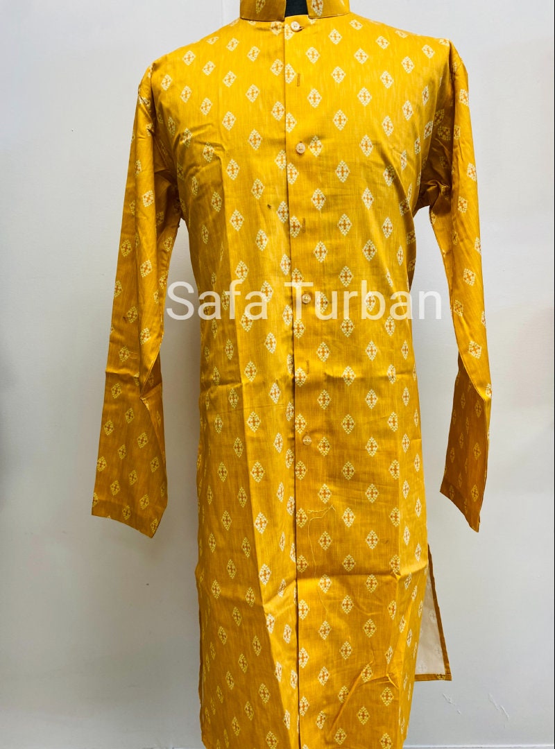 Classic Yellow Kurta Pyjama Set For Men