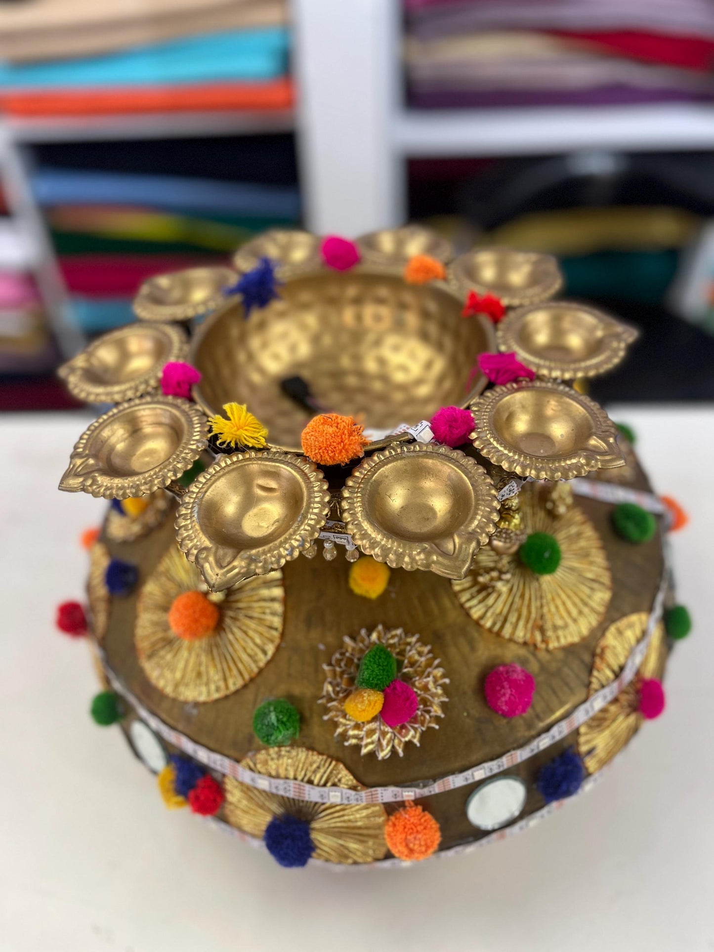 Wedding Accessories-Traditional Heavy pital Decorative Jago with Led Lights /Bride and Groom/Jaggo Function