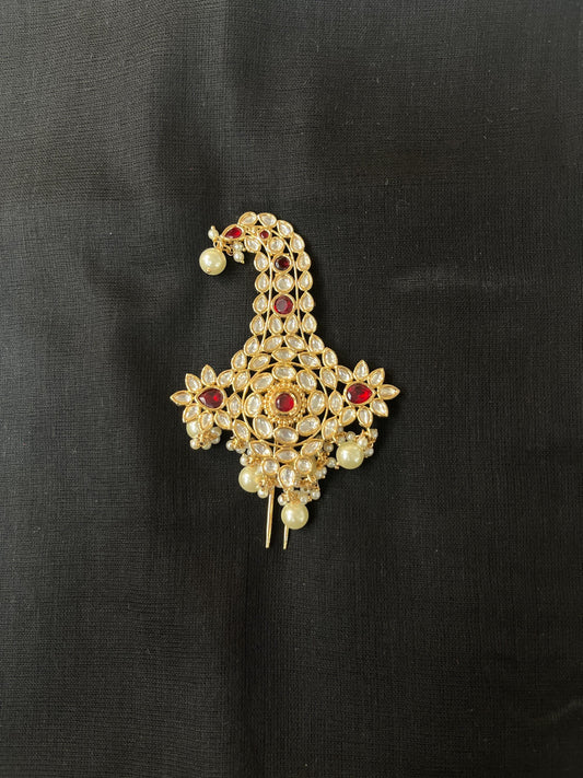 Indian Groom Wedding Accessories- Kundan Stone Kalangi/Kalgi for Men's Safa/Groom Pagdi