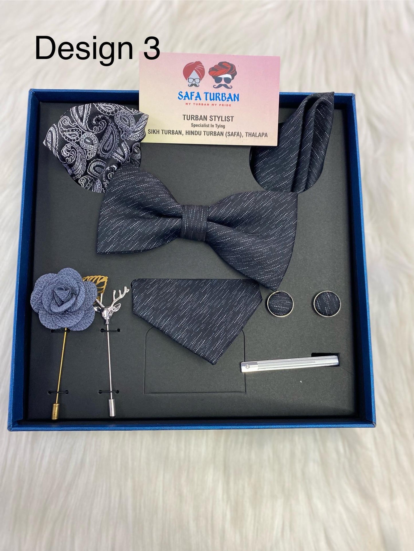 Silk Tie Set for Men - Tie Pocket Square Cufflinks Clip Set