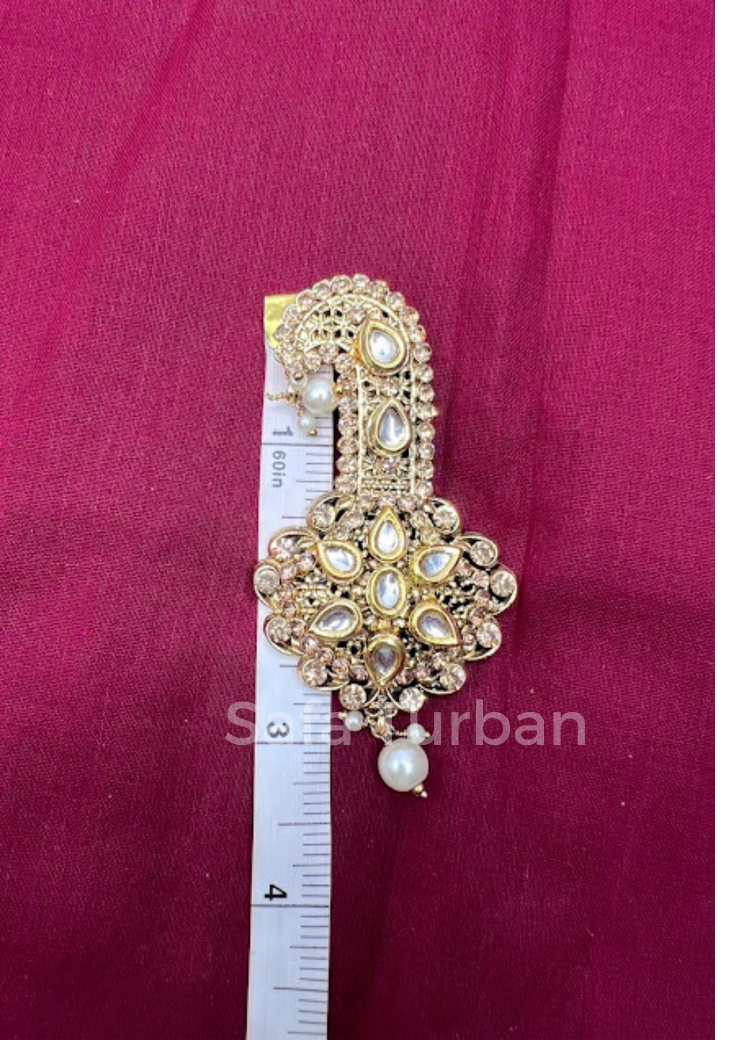 Indian Groom Wedding Accessories-  Kundan Kalangi/Kalgi for Men's Safa/Groom Pagdi