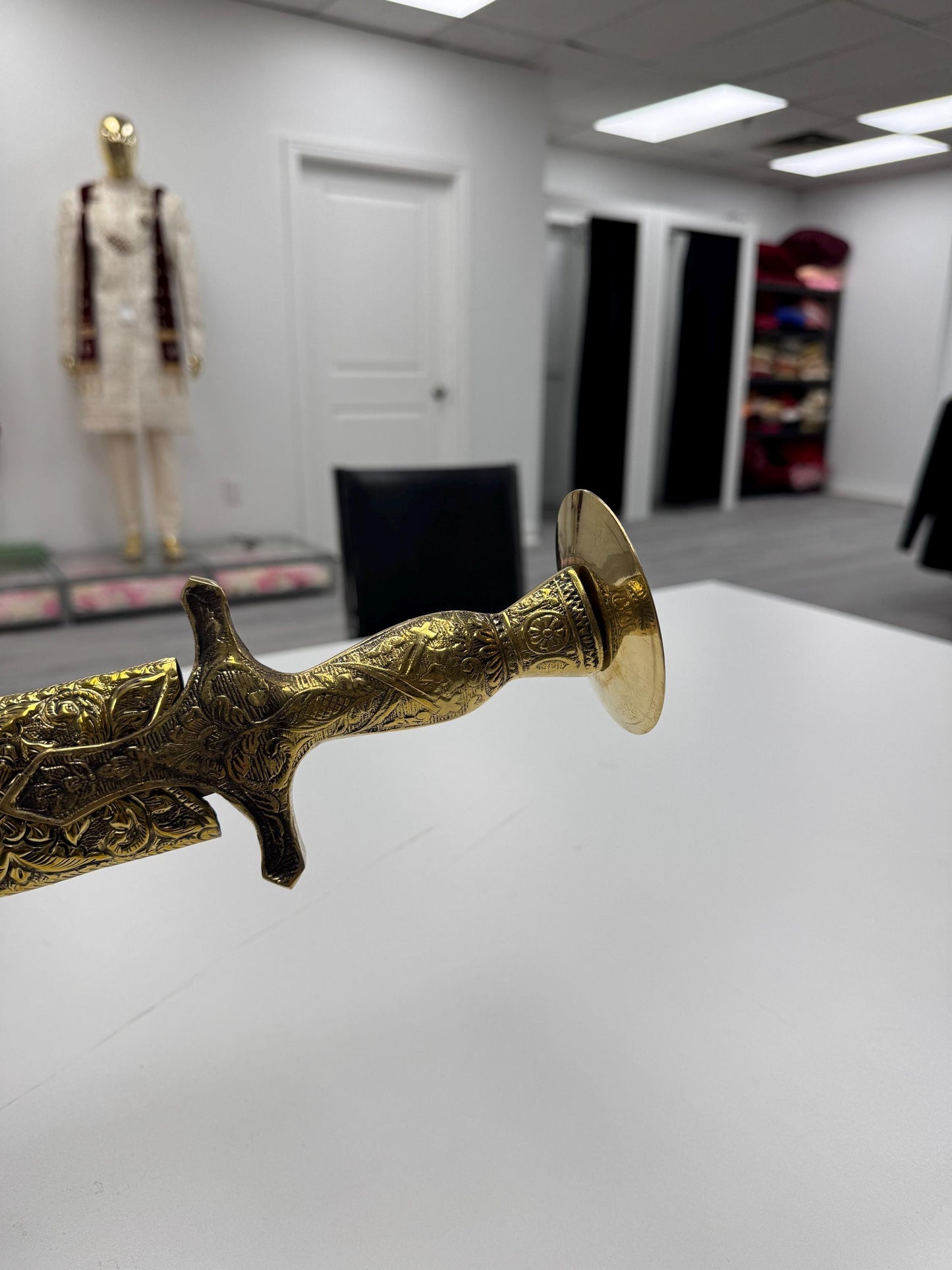 Indian Wedding Decorative Sword/Kirpan- Maroon Velvet kirpaan with golden work handle/For wedding purpose/Decorated Sikh Wedding Kirpan