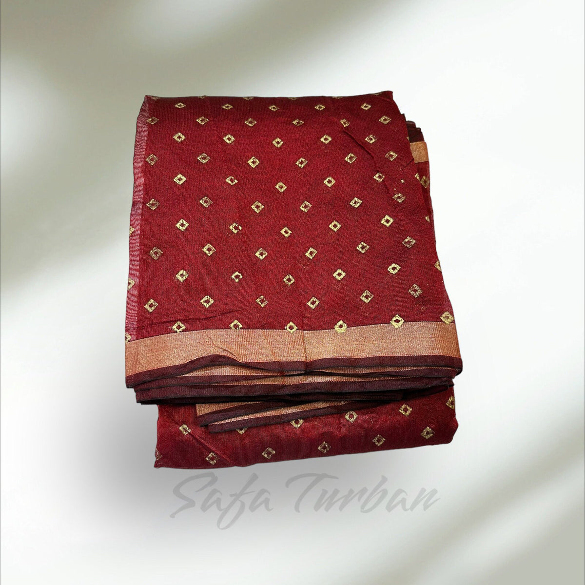 Men's Traditional Turban Fabric/Safa/Pagdi/Pheta Cloth (Red/Peach/Maroon) for Barati/Groom/Social Occasion