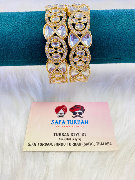 Bangles- AD Gold- Metal Bangles/Wedding bangles/Kada bangles /Stone bangles (Set of 2 BANGLES)