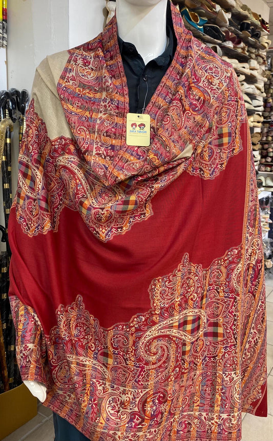 Unisex Pashmina Shawl/ Pashmina Stole Dupatta, Multicolour woolen Shawl