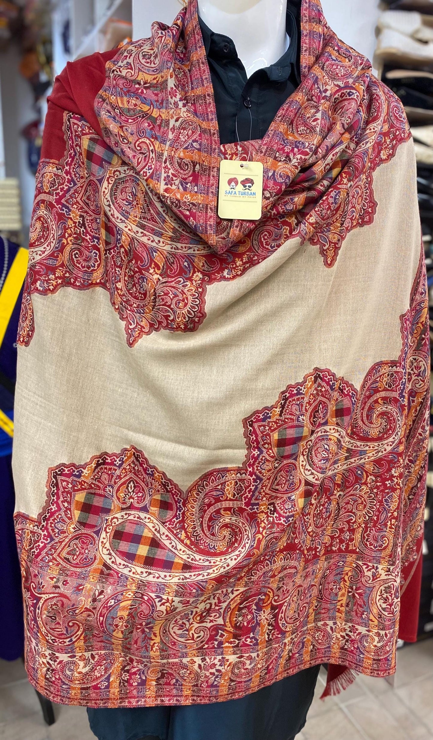 Unisex Pashmina Shawl/ Pashmina Stole Dupatta, Multicolour woolen Shawl