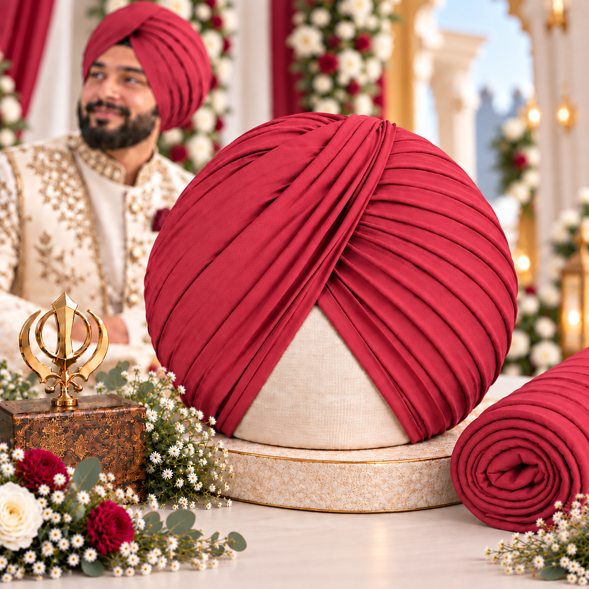 Sikh Turban- Light Majenta  (Full Voile and Rubia/Half and Half Voile)