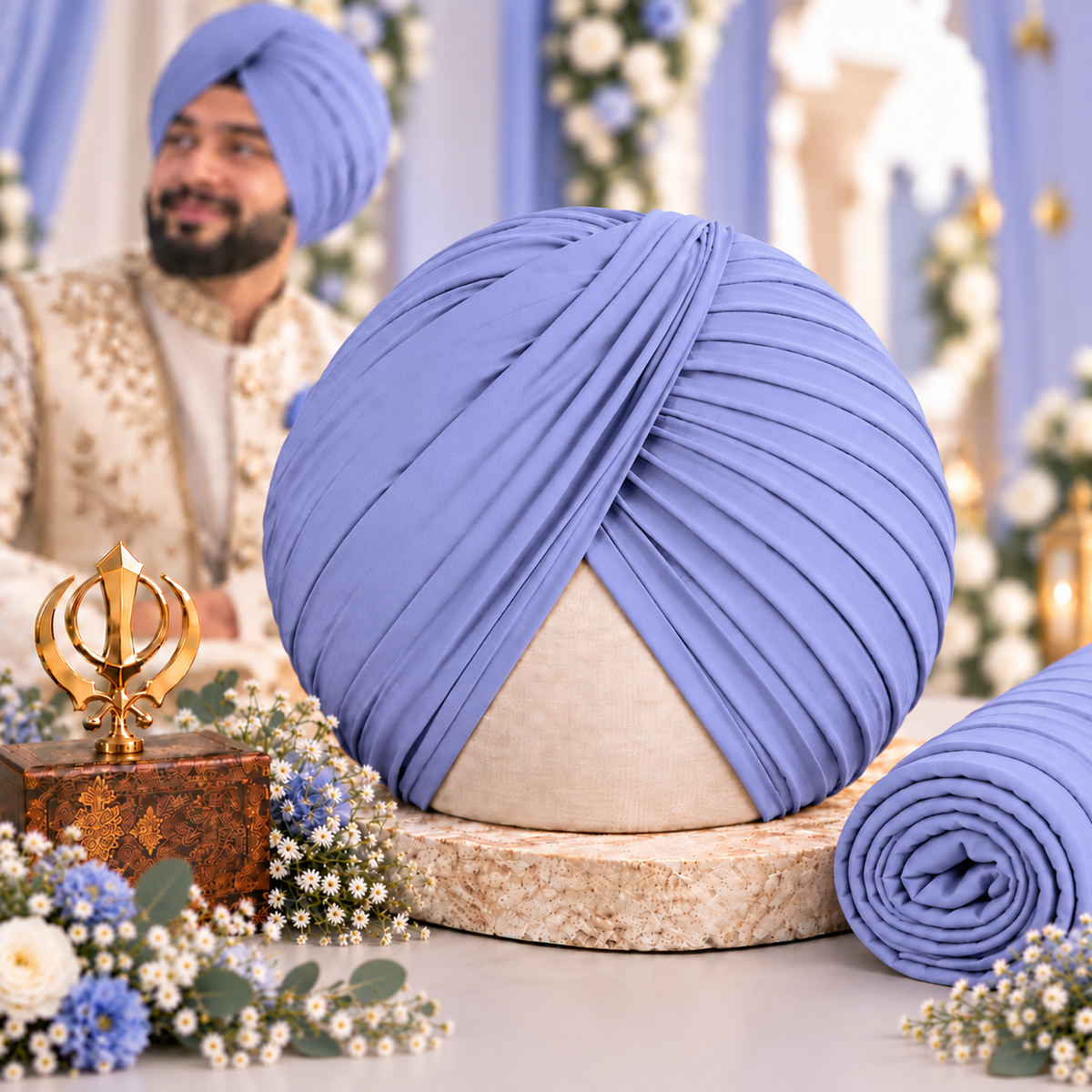 Sikh Turban- Misty Purple (Full Voile and Rubia(Medium)/Half and Half Voile)
