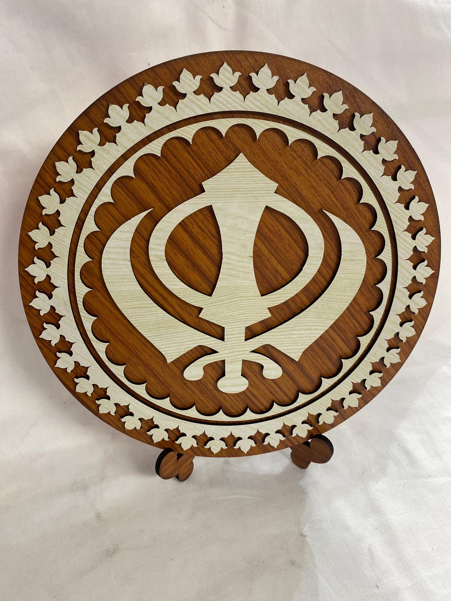 TableTop Wooden  Display Accessories-     Khanda (light brown)Religious/Sikh item/detachable stand /gift item