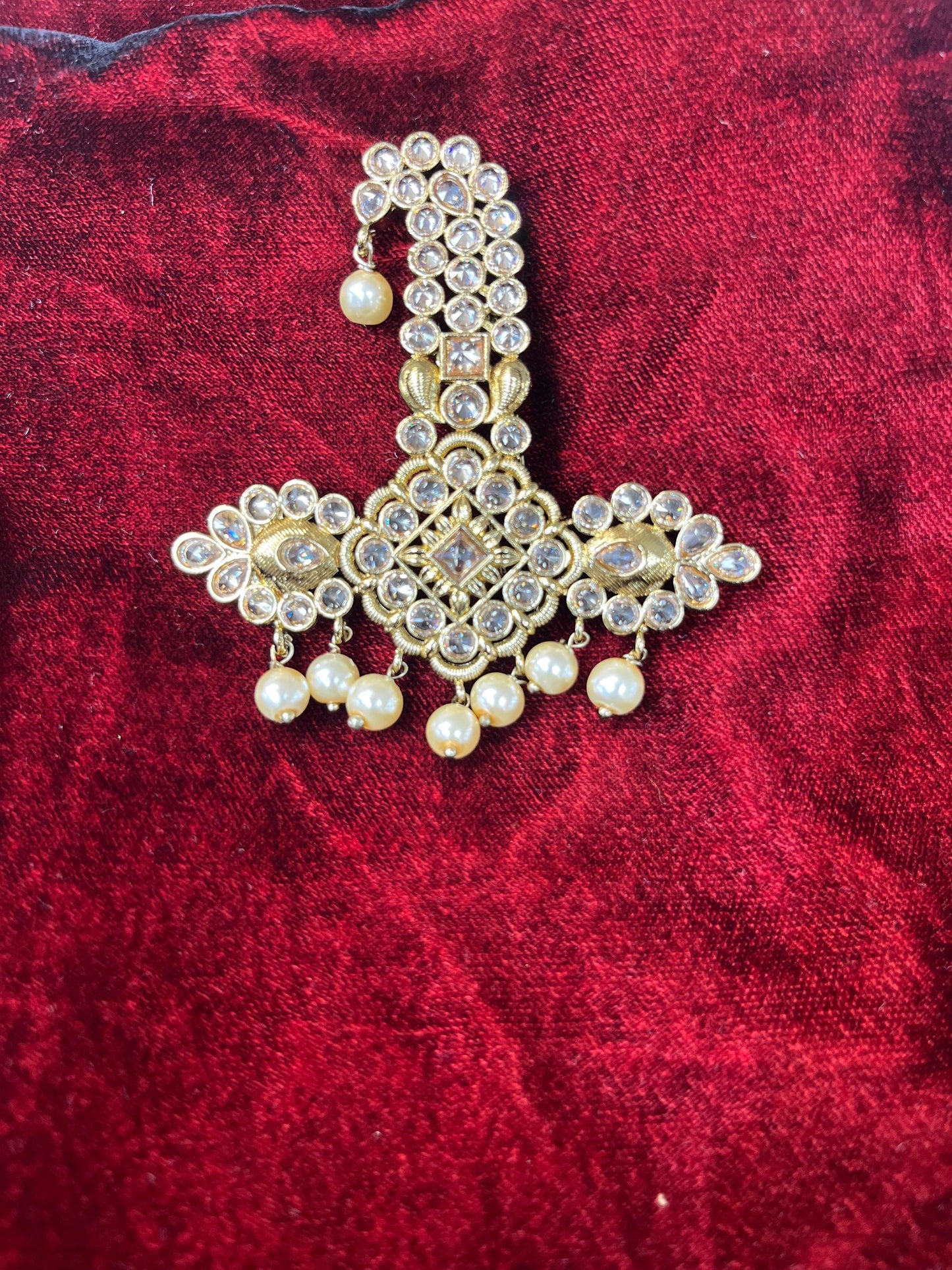 Indian Groom Wedding Accessories- Kundan  stone Kalangi/Kalgi for Men's Safa/Groom Pagdi