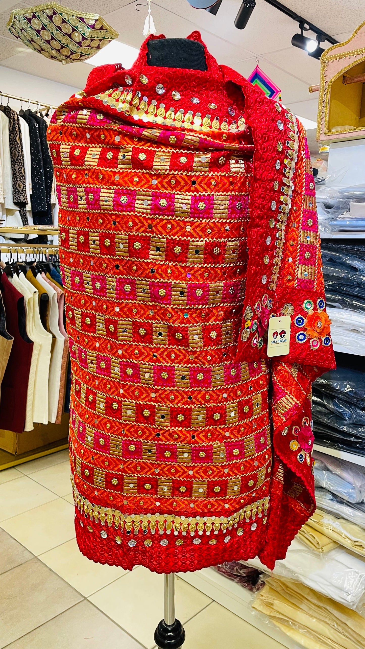 Phulkari Dupatta- Women's Phulkari Dupatta, Scarf, Multicolour Phulkari Chunni, Dupatta