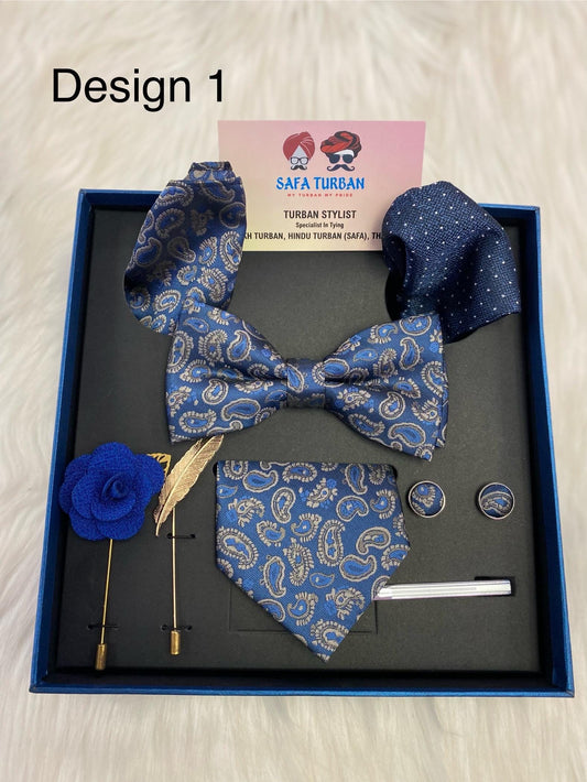 Silk Tie Set for Men - Tie Pocket Square Cufflinks Clip Set