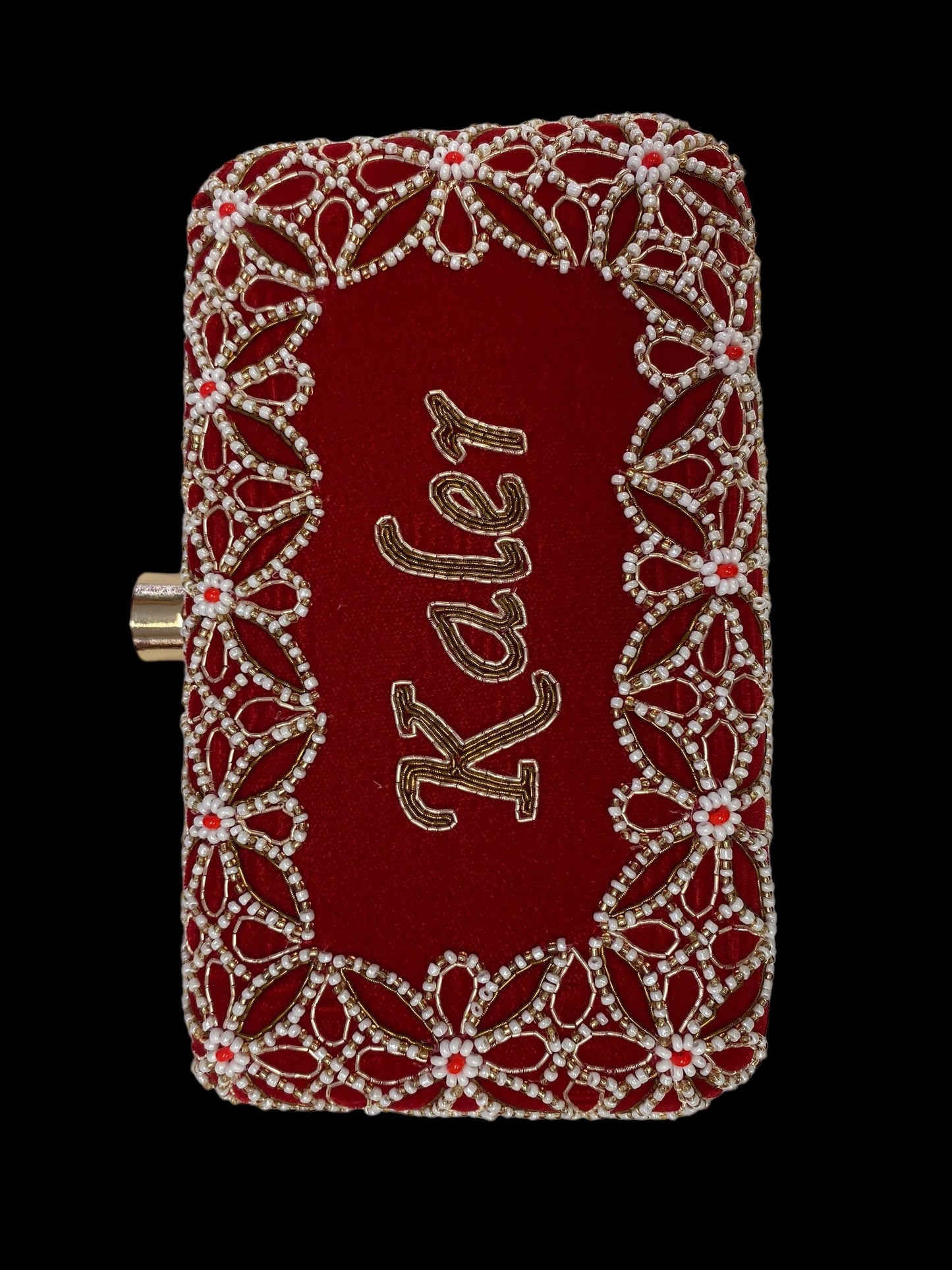 Handmade beautiful bling box clutch, clutch, wedding purse, embroidery purse, clutches, detachable chain sling strap