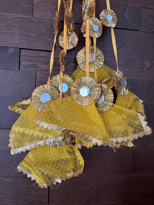 Wedding Accessories- Decorated Tassel Hangings for Indian wedding decoration, stage Decoration, Haldi, Mehndi, Jaggo Decor (sold per packet)