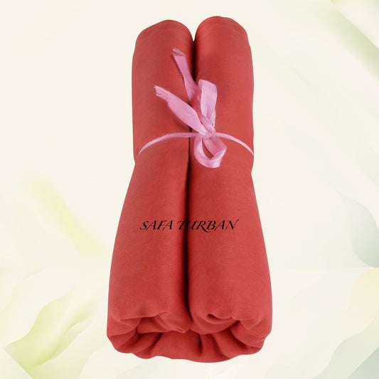 Sikh Turban- Carrot Peach (Full Voile and Rubia(Medium)/Half and Half Voile), Sikh Turban, Turban Fabric (stitching/peeko/edges finishing)