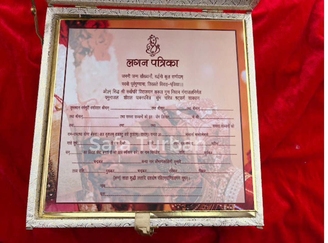 Wedding Invitation- Designer Musical Lagan Patrika/Peeli Chitthi/Shahi Chitthi for Marriage Invitation and Sagan in Hindi (Set of 1)