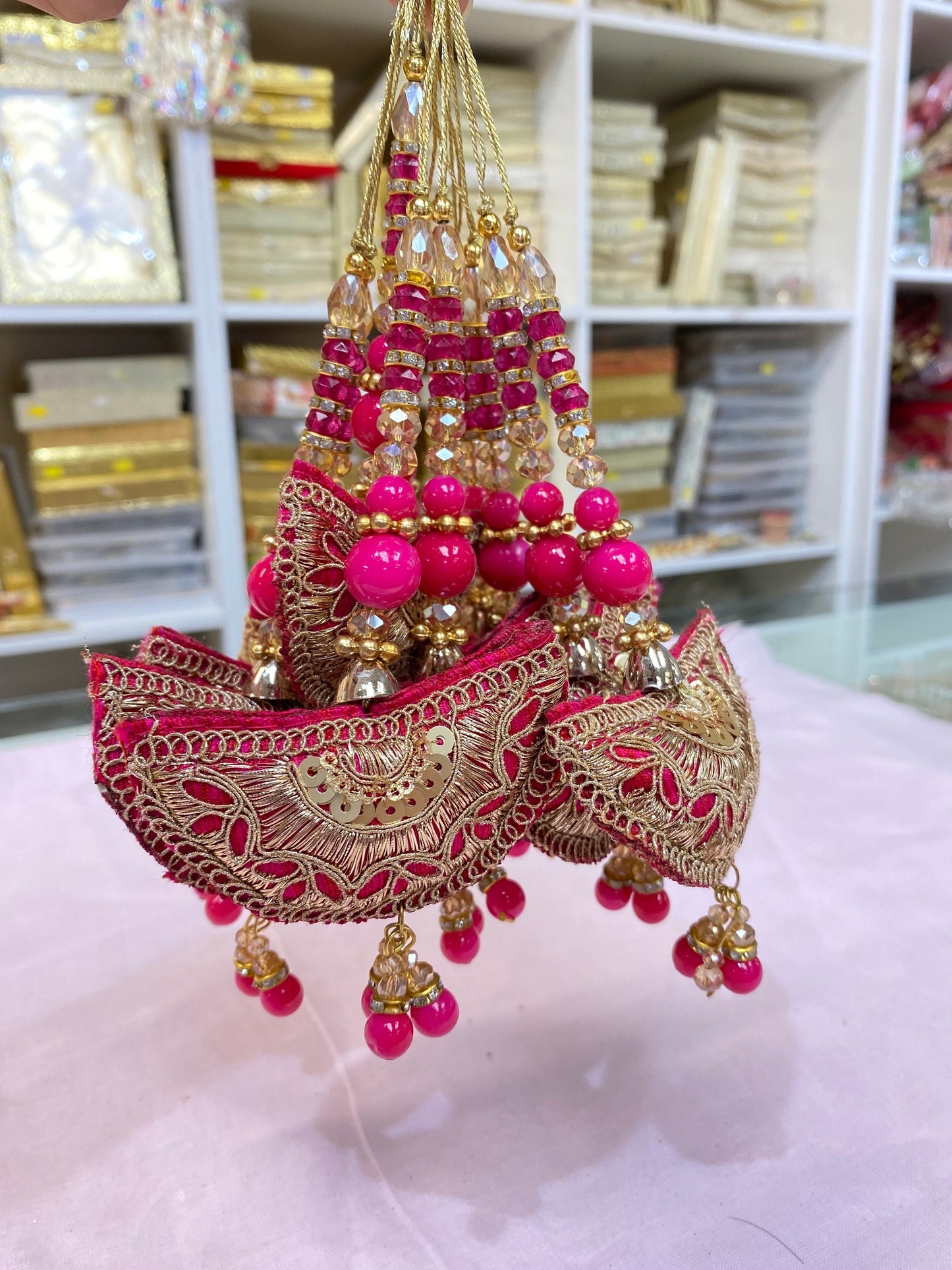 Fashion Handmade Latkan, Stylish Heavy Long for Lehenga, Chunni Border, Hanging Latkan for Lehenga, Handmade Pillow Shaped latkan
