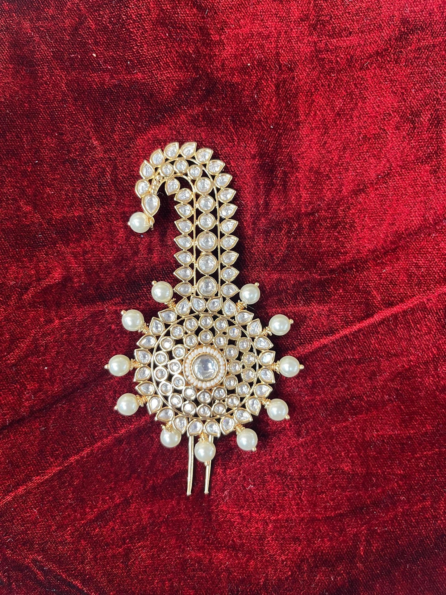 Indian Groom Wedding Accessories- Pachi Kundan Kalangi/Kalgi for Men's Safa/Groom Pagdi