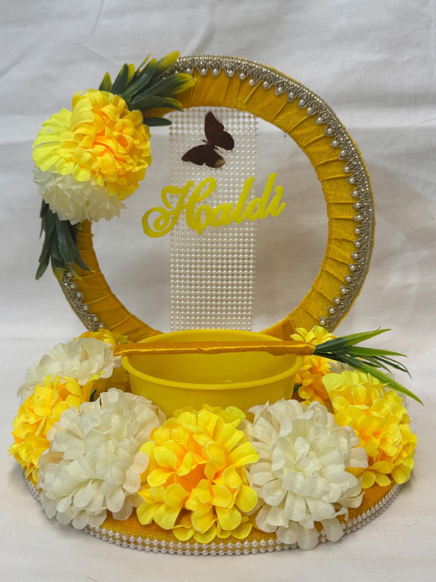 Wedding Accessories- Bride/Groom Mayian/ Haldi/ Maiyan/ Vatna Ceremony-Decorative  Wooden board and  Bowl