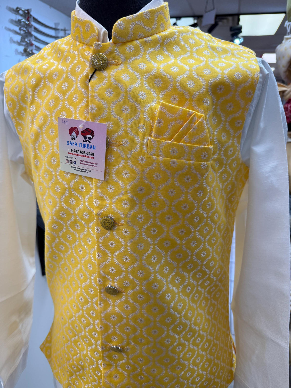 Designer Yellow Men Vests- Men Vests- Wedding Vest, Kurta Pajama Vest, Prom Party Dress, Casual Wear (Size available 38,40,42,44,46)