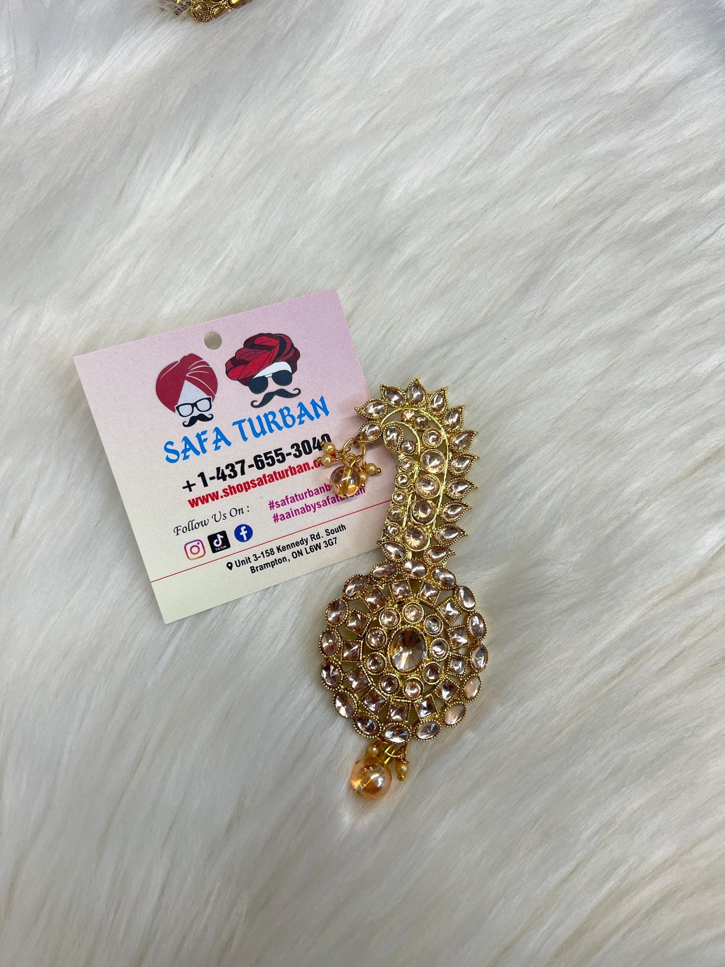 Indian Groom Wedding Accessories- Kundan Stone Kalangi/Kalgi for Men's Safa/Groom Pagdi