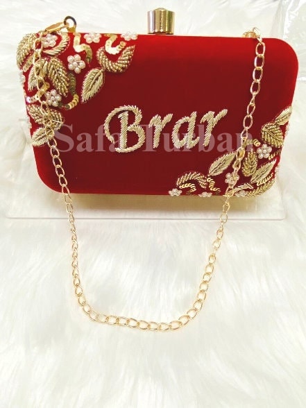 Handimade beautiful bling box clutch, clutch, wedding purse, embroidery purse, clutches, detachable chain sling strap
