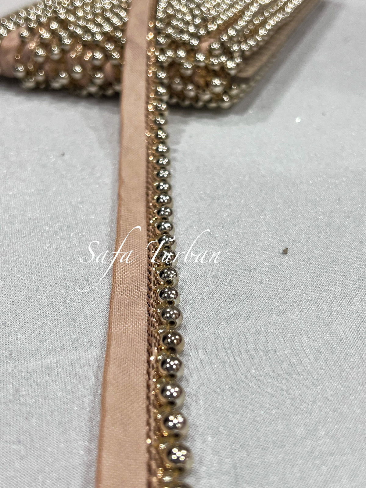 Traditional Gold Metallic Beaded Lace for Dresses, Sarees, Lehenga, Suits, Blouses, Dupatta, Chunri, and Craft