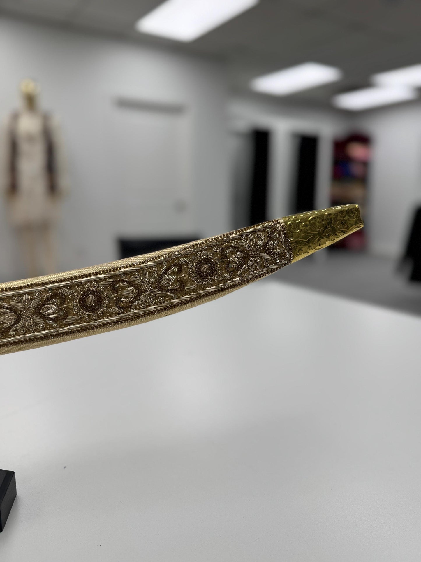 Indian Wedding Decorative Sword/Kirpan- Golden colour with golden handle/For wedding purpose/Decorated Sikh Wedding Kirpan