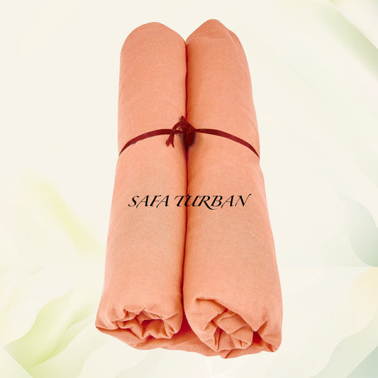 Sikh Turban- Peach Colour in Full Voile