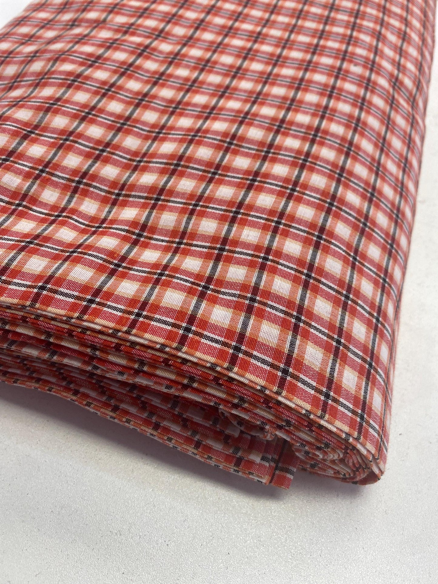 Sikh Desi Parna- Unstitched Orange, Black and white Check Turban (Dabbi wala Parna)
