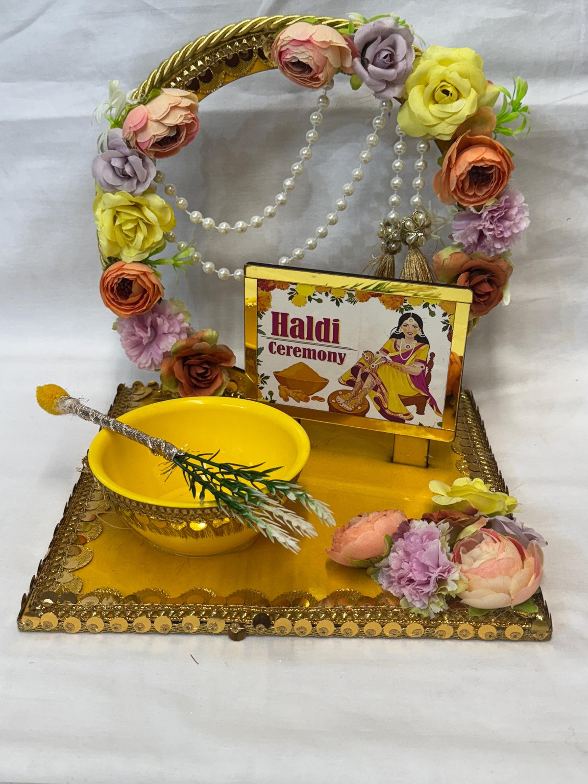 Wedding Accessories- Bride/Groom Mayian/ Haldi/ Maiyan/ Vatna Ceremony- Plate and 2 Bowls
