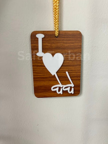 Car Hanging- Punjabi Car Hanging Accessories - Wooden Hanging Bebe-Bapu