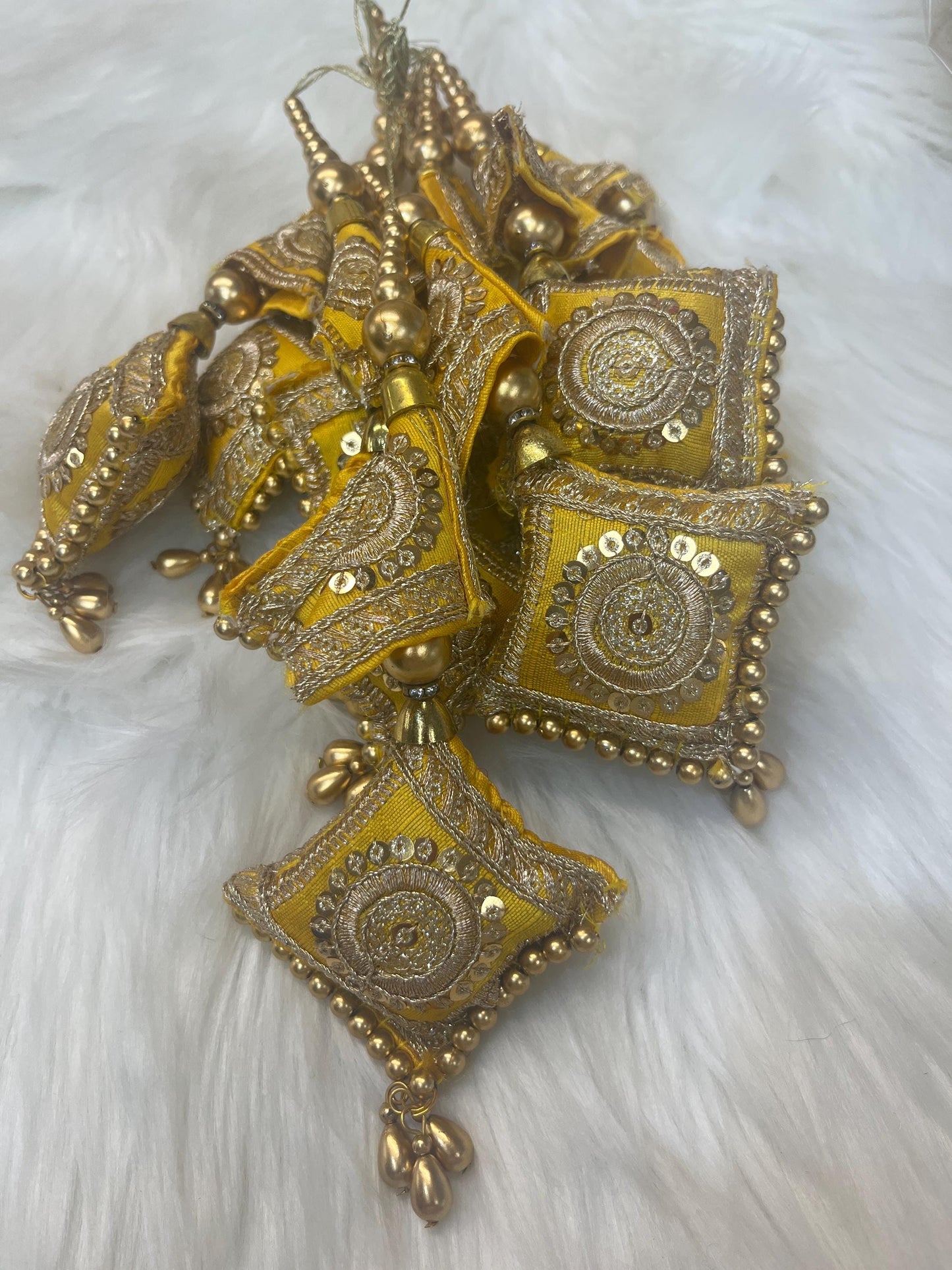 Fashion Handmade Latkan, Stylish Heavy Long for Lehenga, Chunni Border, Hanging Latkan for Lehenga, Pillow Shaped latkan      (sold as pair)