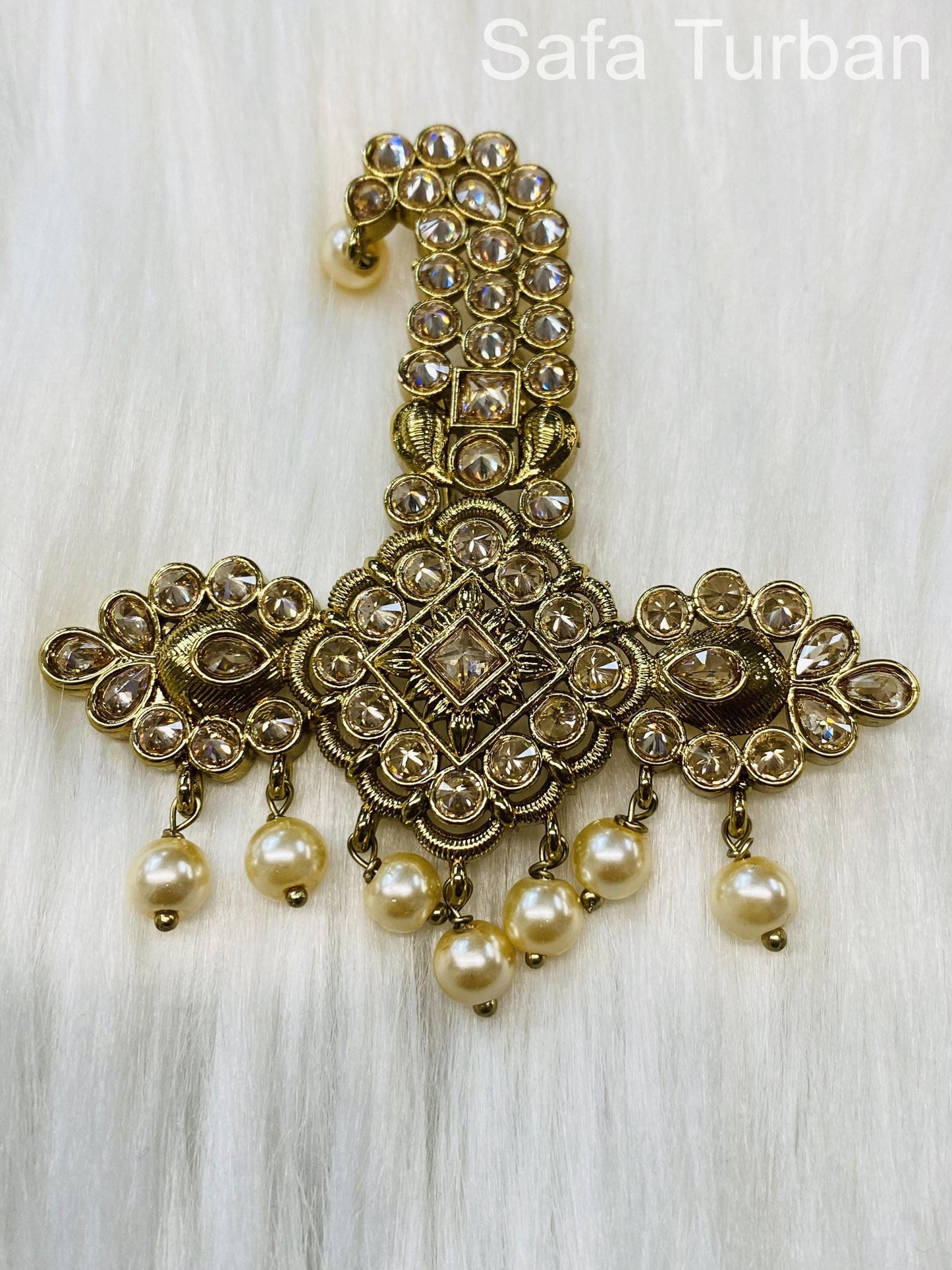 Indian Groom Wedding Accessories- Kundan stone Kalangi/Kalgi for Men's Safa/Groom Pagdi