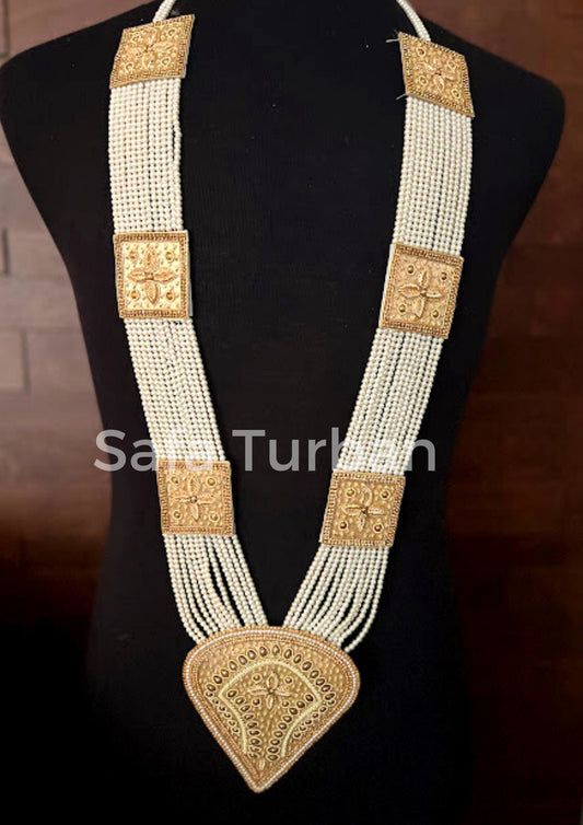 Wedding Accessories- Groom Long Wedding Necklace, Traditional Dulha Long Paan Haar