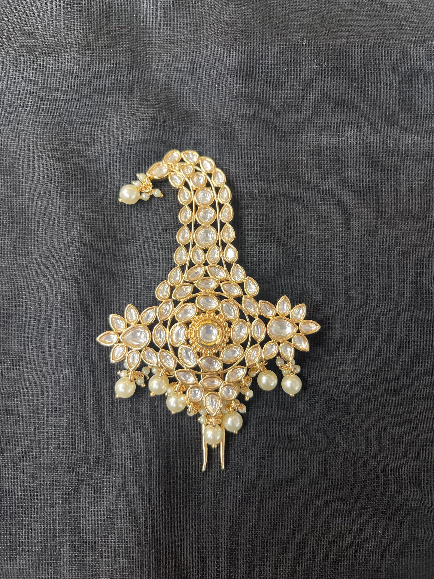 Indian Groom Wedding Accessories- Kundan Stone Kalangi/Kalgi for Men's Safa/Groom Pagdi