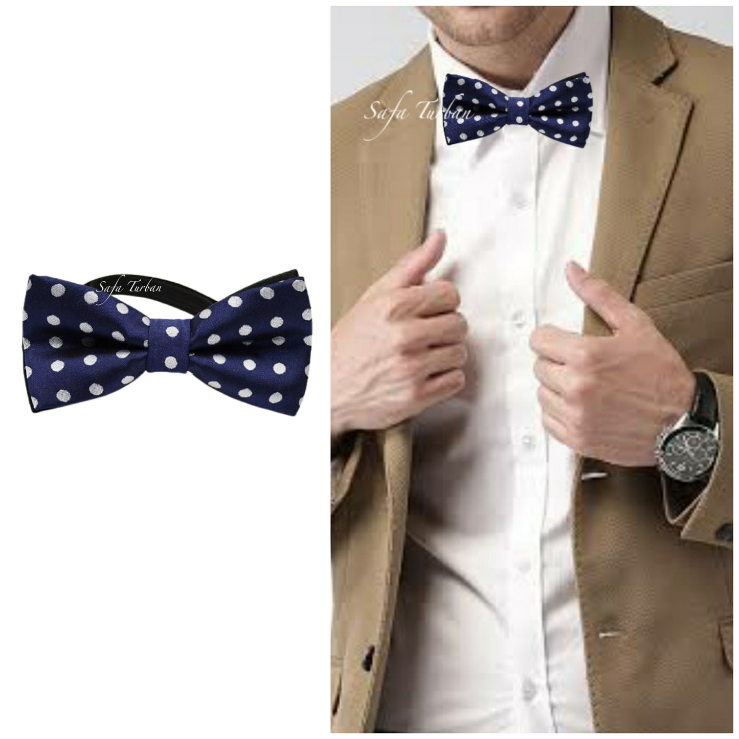 Mens Polyester Bowtie/ Fashion Neck Wear Bow Tie/ Polka dot bow tie/ Adjustable bow tie