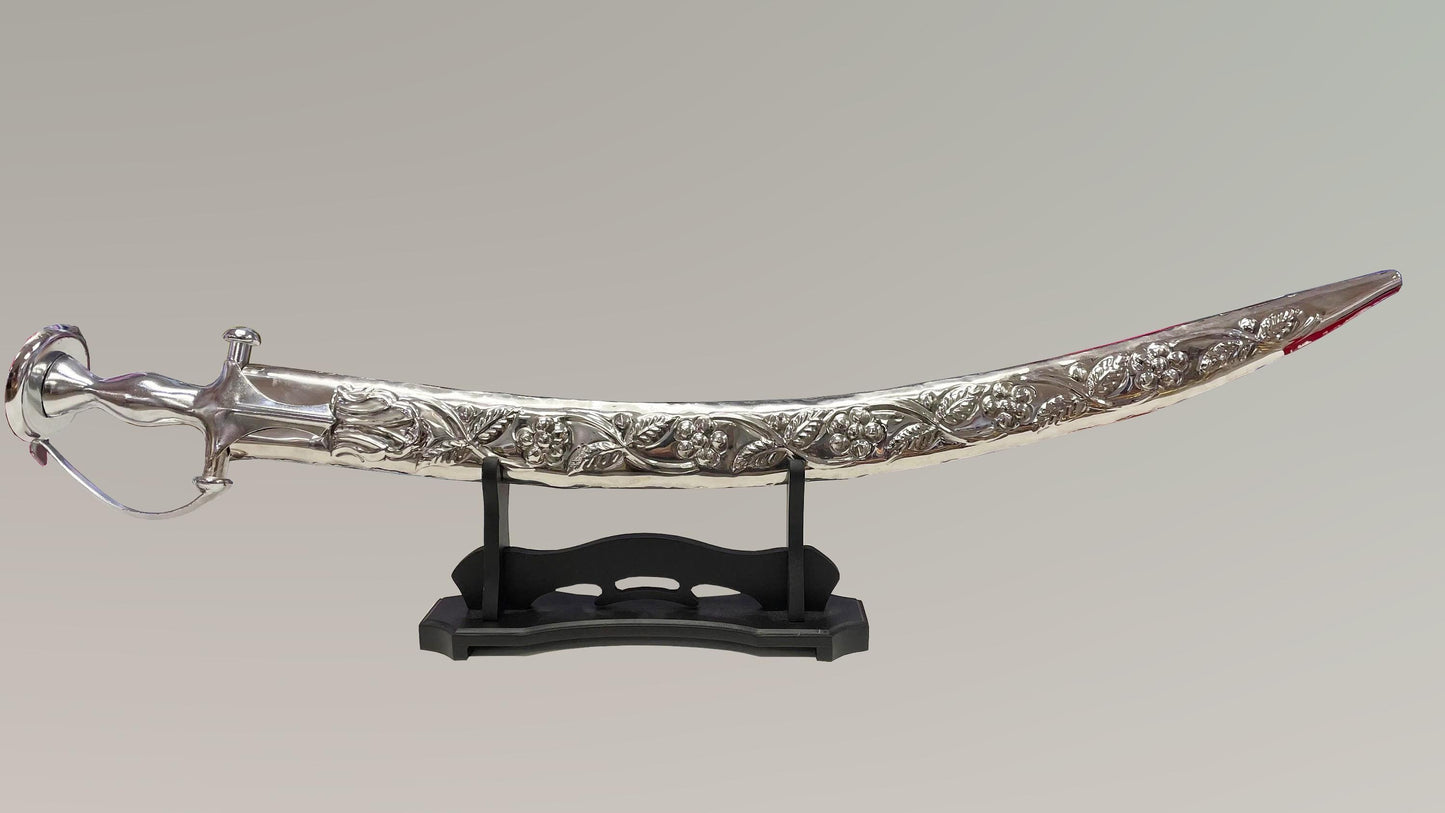 Indian Wedding Decorative Sword/Kirpan- Silver Metal kirpan beautifully handcrafted design/For wedding purpose/Indian Rajput Wedding Sword