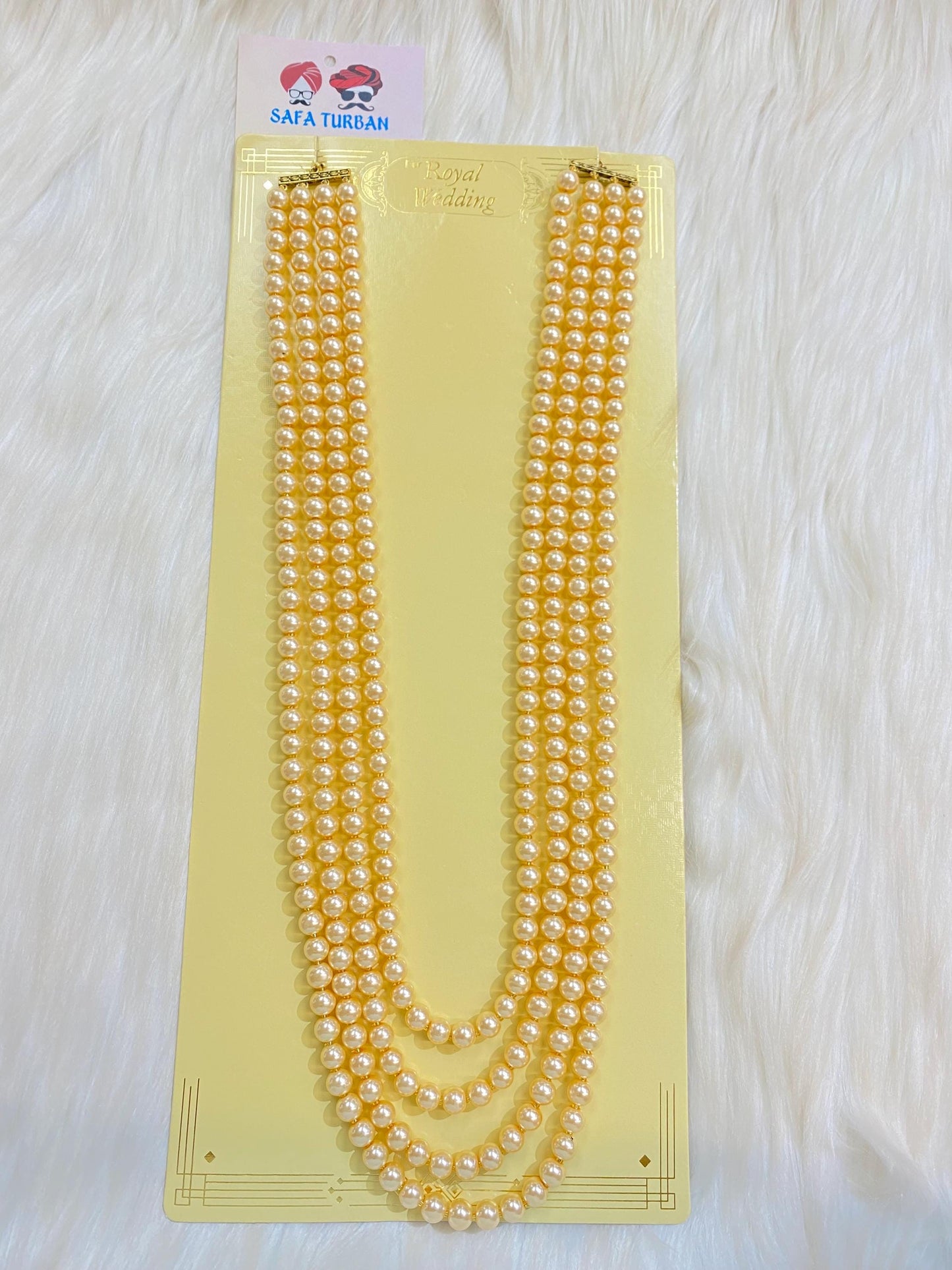 Indian Wedding- Offwhite Pearl Stone Beads Necklace for Men/Groom/Dullah for Wedding