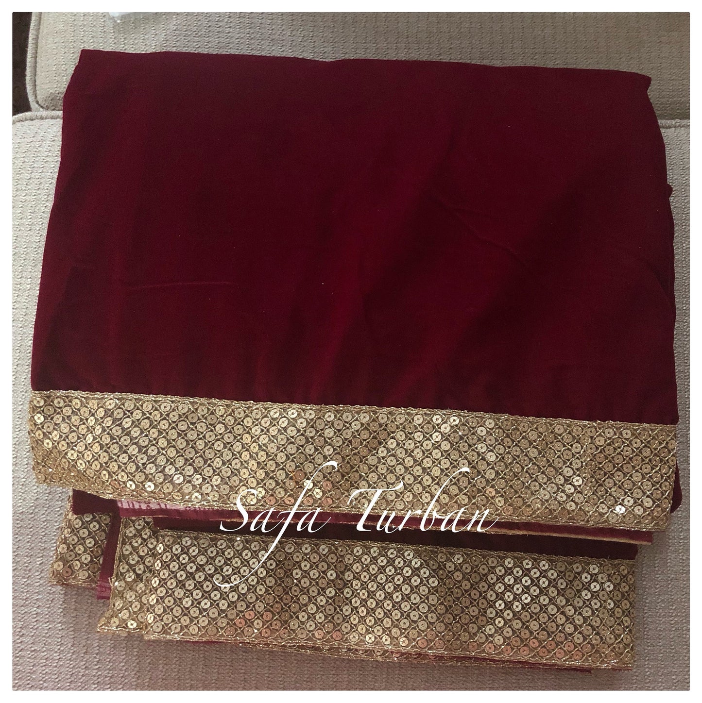 Indian Wedding- Velvet Sherwani Shawl for Groom (Dark Maroon)