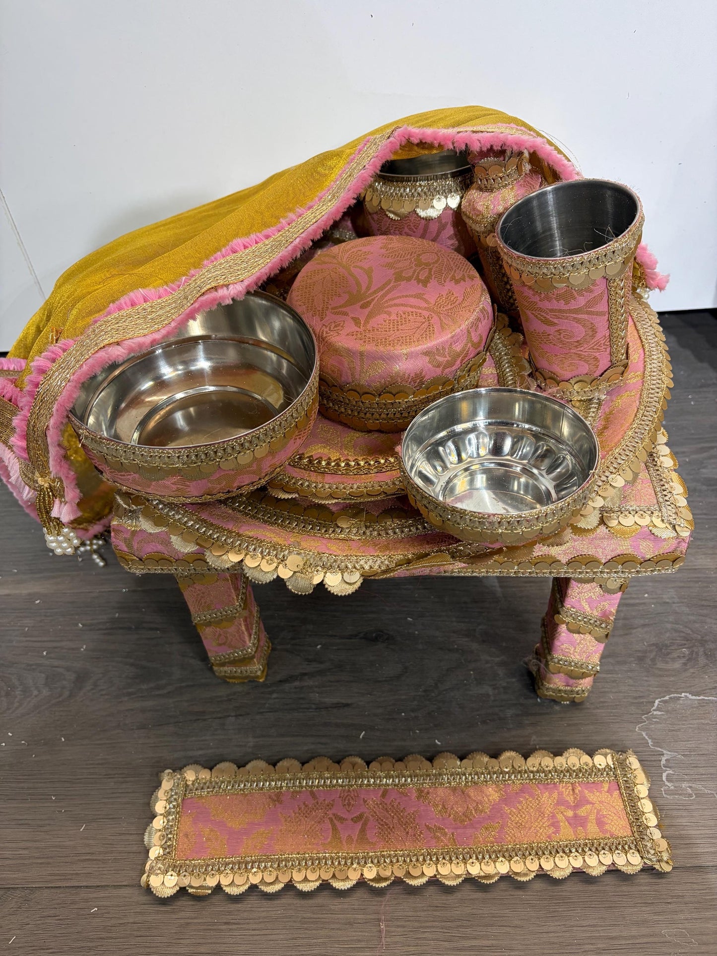 Indian Wedding Accessories- Bride/Groom Mehndi Mayian/ Haldi/ Maiyan/ Vatna Ceremony- Full Set