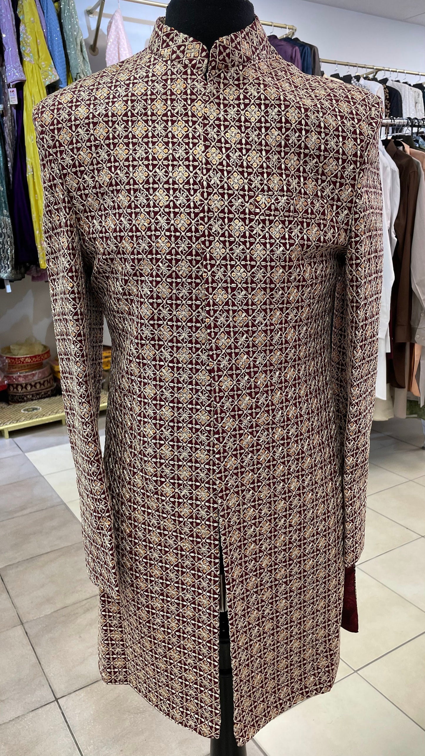 Designer Indo Western Coat For Men With Sequence Work