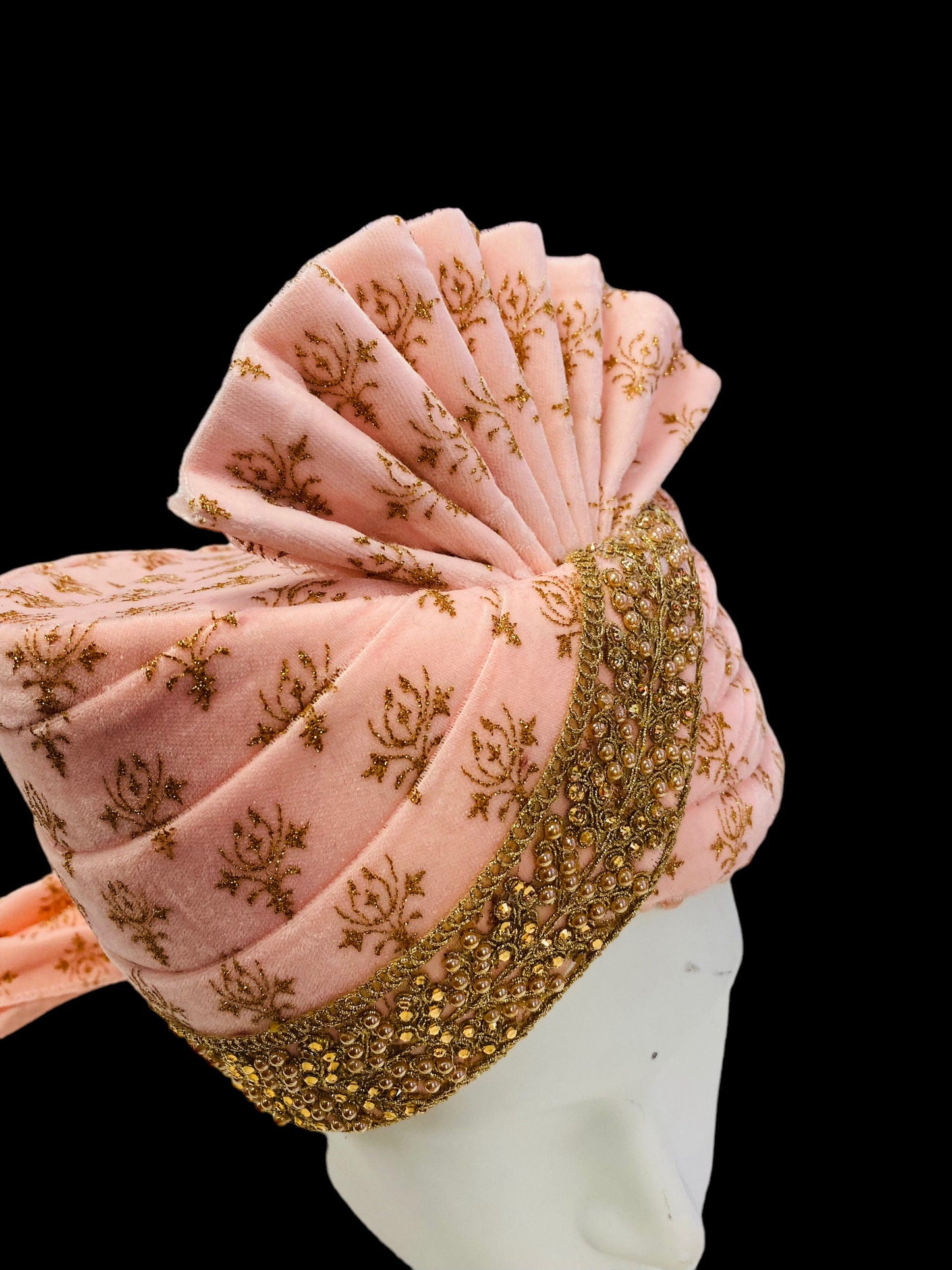 Groom Wedding Turban-Velvet AdjustableTurban(with velcro)- Safa Turban/Pagdi/Premade Turban/ Wedding Safa/Turban/Pagdi for Men